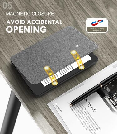 Чохол MoKo для Kindle 11-го покоління (2024/2022) з авто-вимкненням, Denim Grey