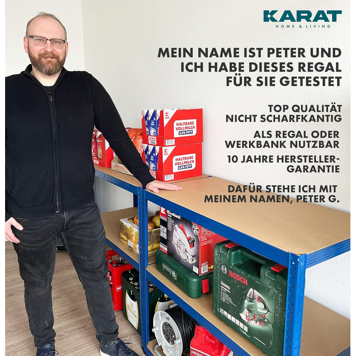 KARAT Heavy-Duty Shelving Unit, 2-Piece Set, 40 x 90 x 180 cm