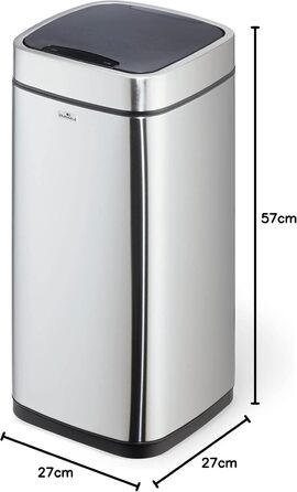 Сміттєвий бак сенсорний NO TOUCH Durable (срібний, 21 л) з внутрішнім відром