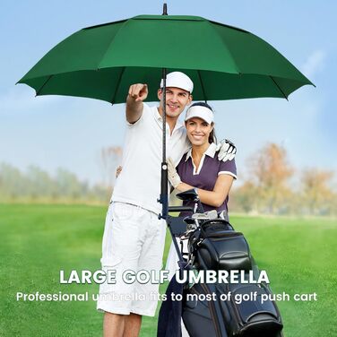 NINEMAX Парасолька велика, штормостійка, автоматична, для чоловіків та жінок, з подвійним покриттям, вентильована (зелена, XXL / 172 см)