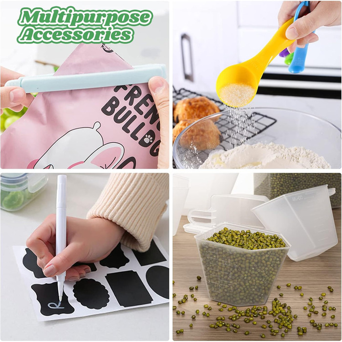 Набір контейнерів для зберігання продуктів, 20 шт. з герметичними кришками, BPA-free, для кухні (крупи, борошно, цукор)