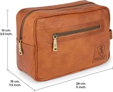 Шкіряна косметичка для подорожей Berliner Bags Vintage Paul, унісекс, коричнева (1 відділення)