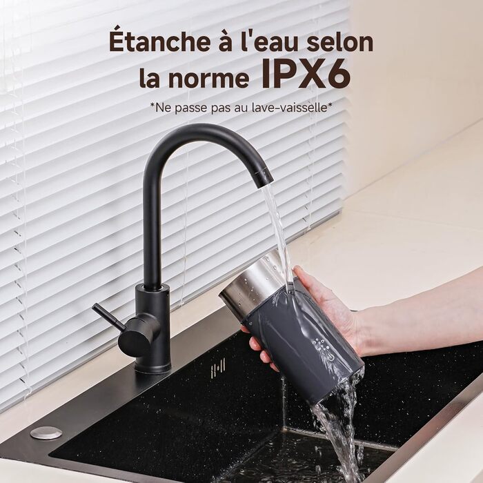 AMZCHEF Електричний піноутворювач молока IPX6 вологостійкий 4-в-1 для капучино, лате, гарячого шоколаду – тихий та швидкий, з простим керуванням, синій
