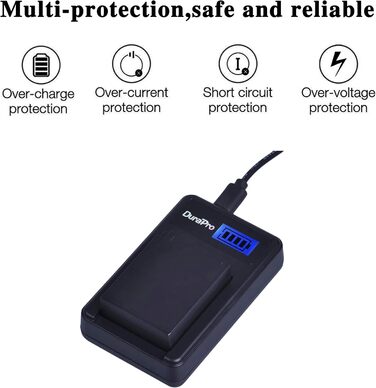 Акумулятор DuraPro 2шт. 1400mAh DMW-BLC12 для Panasonic Lumix FZ1000, FZ200, FZ300, FZ330, G5, G6, G7 + LCD-USB-зарядний пристрій