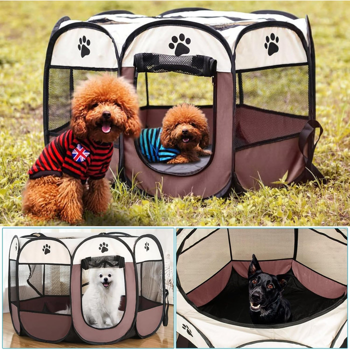 Вольєр для тварин Faltbar (складний) 74x74x43 см - вольєр для собак, котів, кроликів та інших дрібних тварин. Оксфордська тканина, Pop-up система, для використання в приміщенні та на вулиці