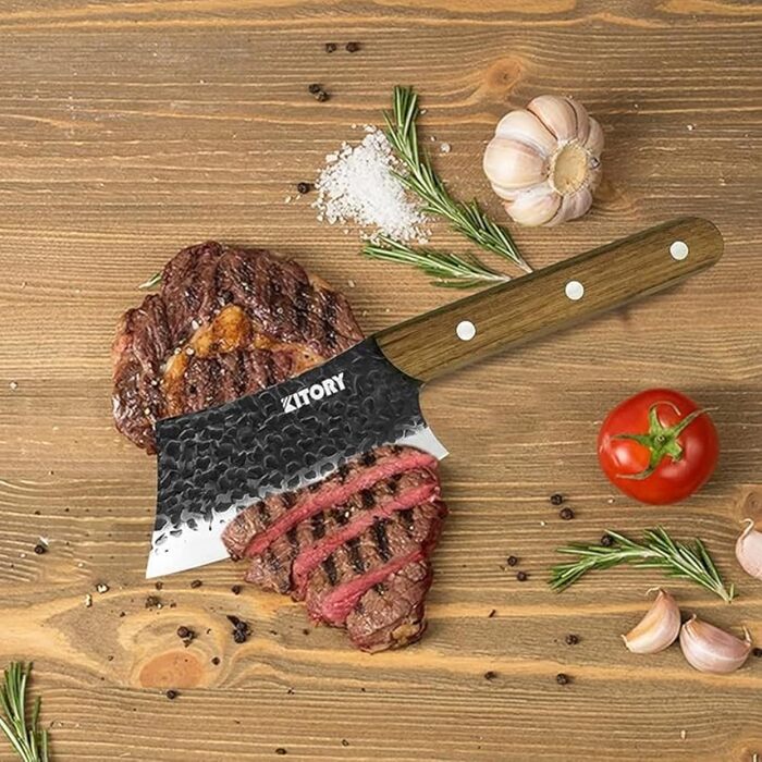 Ніж Kitory Mini Hackmesser 10см: багатофункціональний ніж для стейку, китайський кухонний ніж, маленький кухонний ніж з довгим руків'ям, 2024 подарунок (Hs14de)