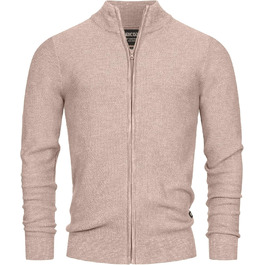 Чоловічий кардиган Indicode INWestmoon з коміром-стійкою | Тонкий в'язаний кардиган з бавовняної суміші (3XL, Кукурудзяний колос)