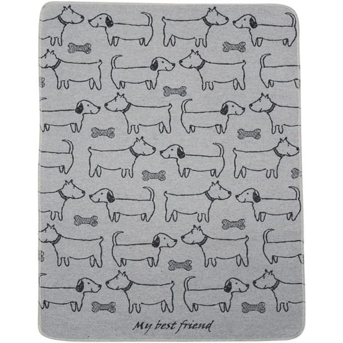 Лежанка для собак David Fussenegger 'Best Friend Allover' з фетру, 70 x 90 см, сіра