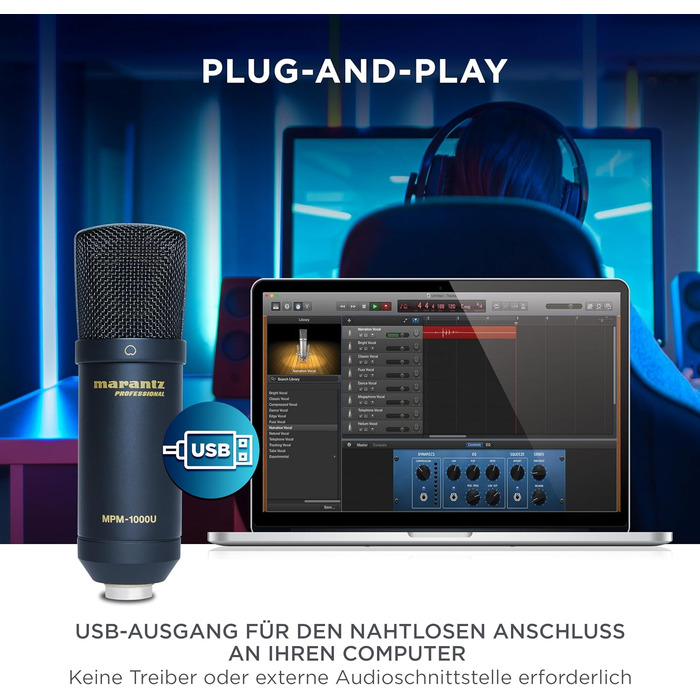 Marantz Professional MPM-1000U: USB мікрофон з великою мембраною та нирковою характеристикою для подкастів, студії та геймінгу