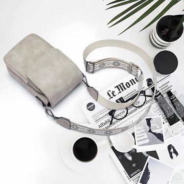 Сумка-органайзер на шию MUIIKOLA з RFID-захистом для смартфонів, веганська шкіра, сіро-бежевий колір