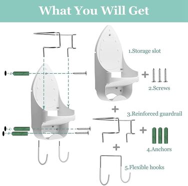 Кріплення для прасувальної дошки настінне, тримач для прасувальної дошки з гачком, настінний кріплення для прасувальної дошки, знімний тримач для прасувальної дошки