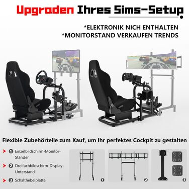 Ігровий кокпіт-симулятор Dardoo Racing з сидінням для керма Logitech G29 G923, Thrustmaster T300RS, Fanatec (PS4, PC)