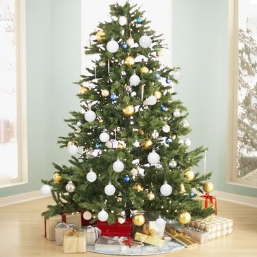 Набір прикрас на ялинку 36 шт, пластикові кулі 4 см, набір ялинкових прикрас для святкування, новорічний декор (білий)