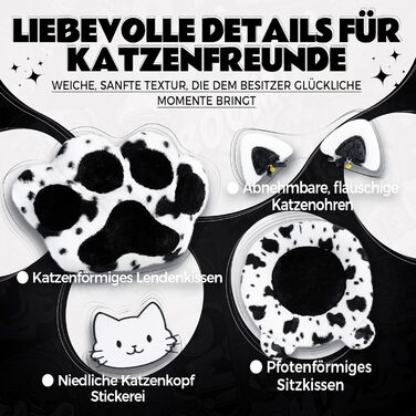 Ігровий крісло Dowinx з підніжкою, ергономічний, з дизайном лапок кота, сірий, для дорослих