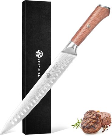 Японський кухонний ніж YOTSUBA 22 см - професійний ніж шеф-кухаря з високоякісної сталі, ергономічна ручка