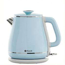 Електричний чайник MULIN Retro, 1.8 л, 2200 Вт, з поворотним підставою 360°, швидке кип'ятіння, автоматичне вимкнення (Блакитний)