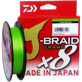 Плетена волосінь Daiwa J-Braid Grand x8E 270 м, жовто-зелена