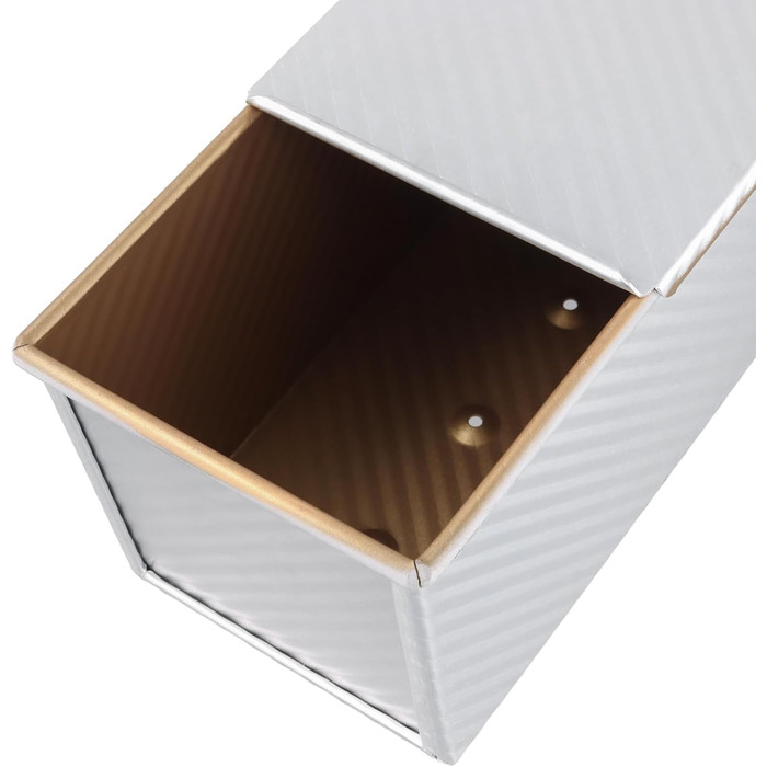 FUNSUEI Toast Bread Baking Pan 1kg, Bread Baking Pan with Lid, Loaf Pan for Toast and Cakes, Silver, 34 x 13.5 x 12 cm