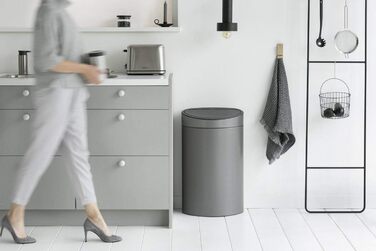 Відро для сортування сміття Brabantia з сенсорною кришкою, 2 відра (10л / 23л), Бежеве, 33 літри, Platinum