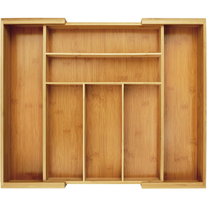 Органайзер для столових приборів Gräwe з бамбука для кухонних шухляд, змінний, розсувний (36.5-56.5 см)