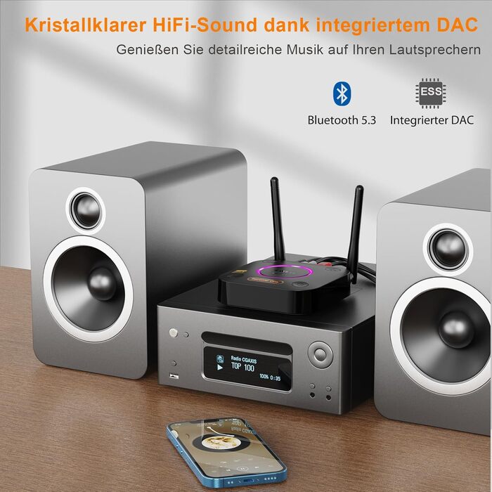 Bluetooth-ресивер 1Mii B06Ultra з підтримкою LDAC для стереосистем та Hi-Fi аудіо адаптер