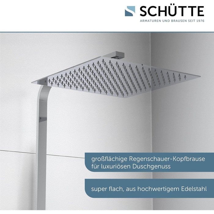 SCHÜTTE Hand Shower SAMOA RAIN | Jet Stream Technology | Showerhead with over 300 nozzles | 3 adjustable spray patterns | Anti-limescale showerhead for the shower | White (Chrome/White)