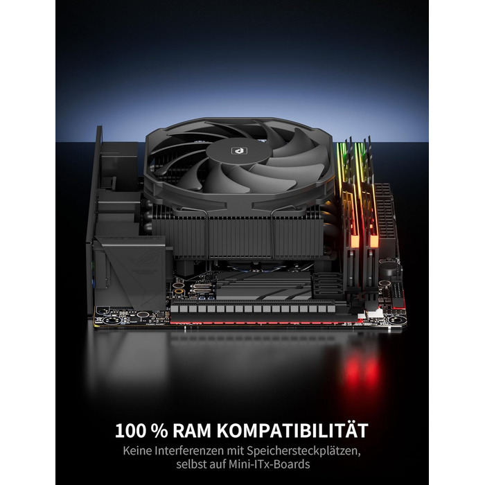 upHere H45K6: Тихий кулер для CPU з 6 тепловими трубками (90x45 мм) - сумісний з AM5/AM4/AM3, Intel 1851/1700/115x/1200