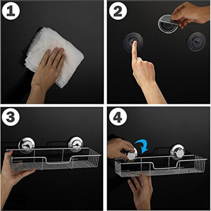 SANNO Strong Suction Cup Shower Shelf Bathroom Rack Storage Stainless Steel Soap Dish Holder, with Suction Cup, Sponge Holder for Shower, Bathroom