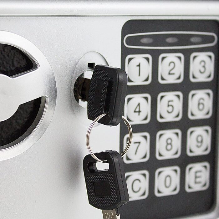 Електронний мінісейф Safe Tresor для стін - настінний сейф, сейф у шафу, світло-сірий