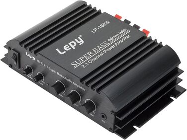 Автоусилювач DollaTek LEPY LP-168S 2.1CH Hi-Fi з сабвуфером, стерео підсилювач для авто, мотоцикла та домашньої акустики, LED-підсвітка, супер бас