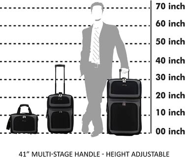 Набір валіз U.S. Traveler New Yorker (4 шт) – червоний, легкий, м'який, розширюваний