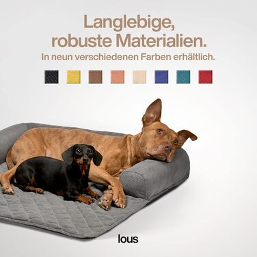 Захист для дивану від собак - ковдра для собак, ліжко для собак, захист дивану - ручна виготовлена підстилка для собак з бортиком - прання до 90 градусів та особливо м'яка - розмір: приблизно 90x90x13 см (плюшевий бежевий, L)