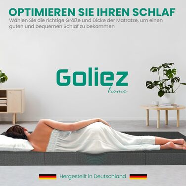 Складний матрац Goliez 3-в-1 для гостей, пінополіуретановий, розкладний, для кемпінгу, знімний чохол, сірий, 190x60x7 см