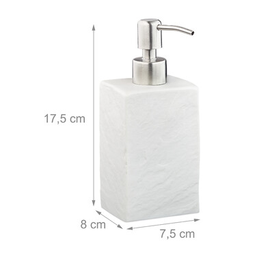 Relaxdays Soap Dispenser, Stone-Look, Square