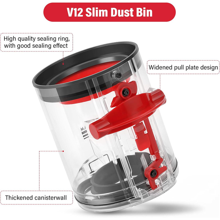 Контейнер для пилу AiLomey, замінна частина для пилососа Dyson V12 Detect Slim, V10 Digital Slim (№965272-01)