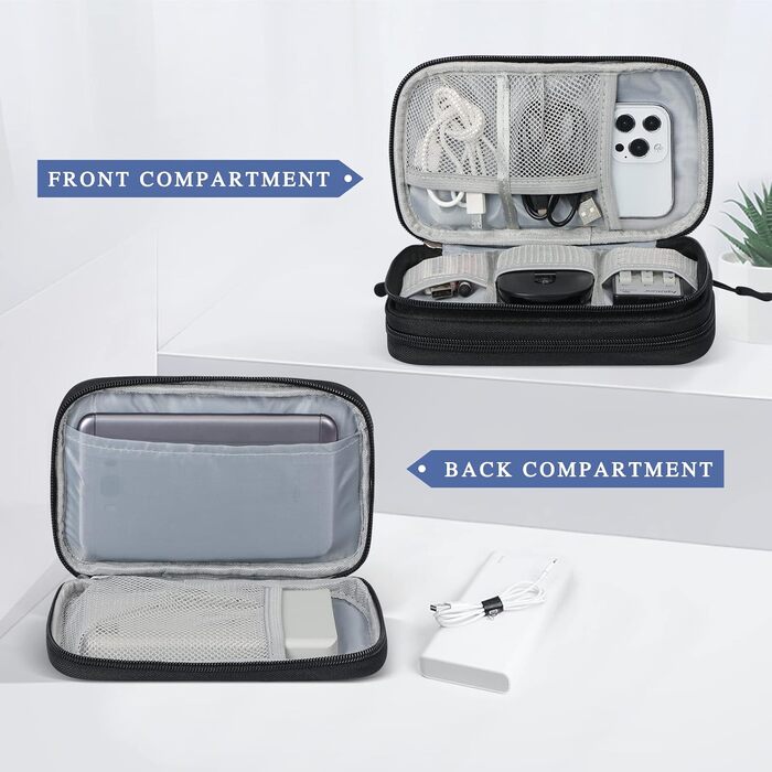 Органайзер для кабелів Simpolor: чорний кейс для зберігання дрожів, USB-накопичувачів, SD-карт та аксесуарів