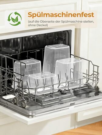 Набір контейнерів для зберігання FOHERE 16 шт. (2л, 1.45л, 0.8л) з кришкою, BPA-free, для кухні, з етикетками