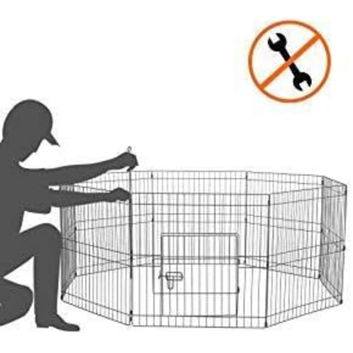 Клітка для цуценят Yaheetech 8-секційна з воротами, 61x61 см, для собак, котів, кроликів