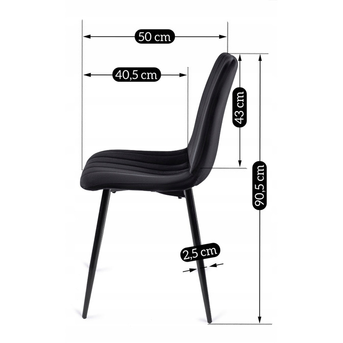 Стілець Mebel Elite, велюр, чорний, 1 шт.