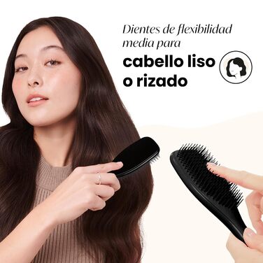 Тізер Тангл - Ultimate Detangler - Щітка для волосся для мокрого та сухого волосся, розплутування, всі типи волосся, чорний лікерний колір
