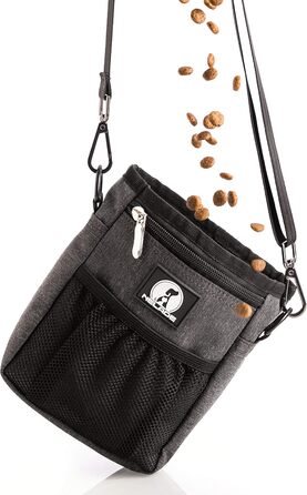 Мішок для ласощів для собак - міцний та водонепроникний аксесуар для прогулянок та тренувань (Чорний) (Сіра версія)