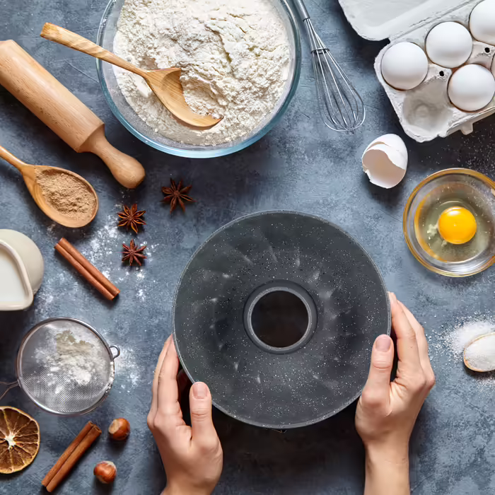 Форма для торта Relaxdays bundt сіра в цяточку