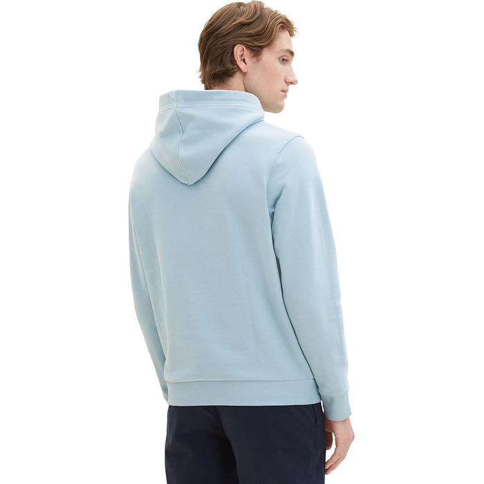 Чоловічий худі Tom Tailor з логопринтом, бежевий (розмір M, колір Dusty Mint Blue), арт. 26199