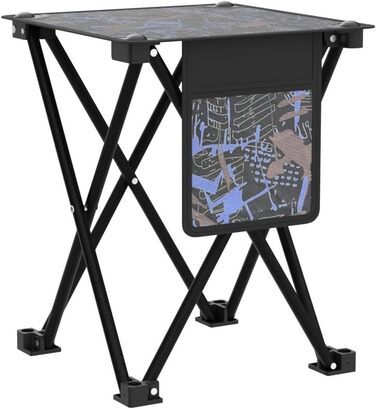 Складний туристичний стілець Aiwoxing: компактний, портативний, для кемпінгу, відпочинку на природі, риболовлі, саду та BBQ. Колір: блакитний, камуфляж.