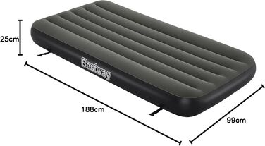 Надувний матрац Bestway TriTech Connect and Rest 3-в-1 | Міцний матеріал | Регульовані пряжки | 2 матраци в комплекті | Сірий колір | 188 x 99 x 25 см