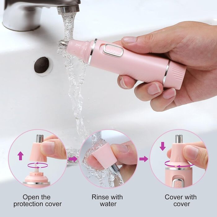 Триммер для носа Areyzin для жінок, 2025 року випуску, рожевий, водонепроникний IPX7