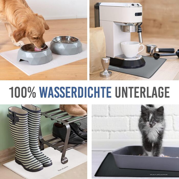 Силіконовий килимок KaraLuna Premium для годівлі котів та собак, 60 x 40 см, чорний, кутовий