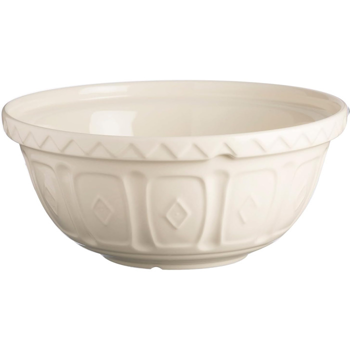 Mason Cash Stoneware Mixing Bowl 26 cm, Cream, 2.7 L, Dough Bowl for Bread Dough, Cake Dough or Pizza Dough, made of high-quality, chip-resistant stoneware, large dough bowl