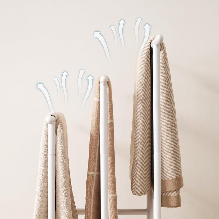 HOOBRO Настінна/Підлогова Сушарка для Рушників з 3 Перекладинами та 2 Полицями, Колір: Темно-Коричневий/Чорний, EBF05LB01