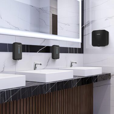 anydry AD1206 Commercial Wall Mount Automatic Liquid Soap Dispenser, Stainless Steel Finish, 1100ml Large Capacity (Matte Black)